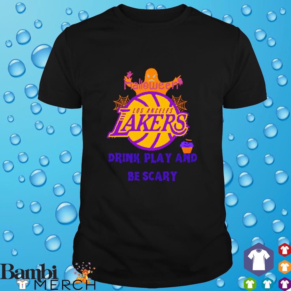 Awesome halloween Los Angeles Lakers drink play and be scary shirt