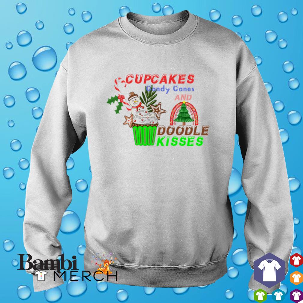Official cupcakes candy canes and doodle kisses shirt