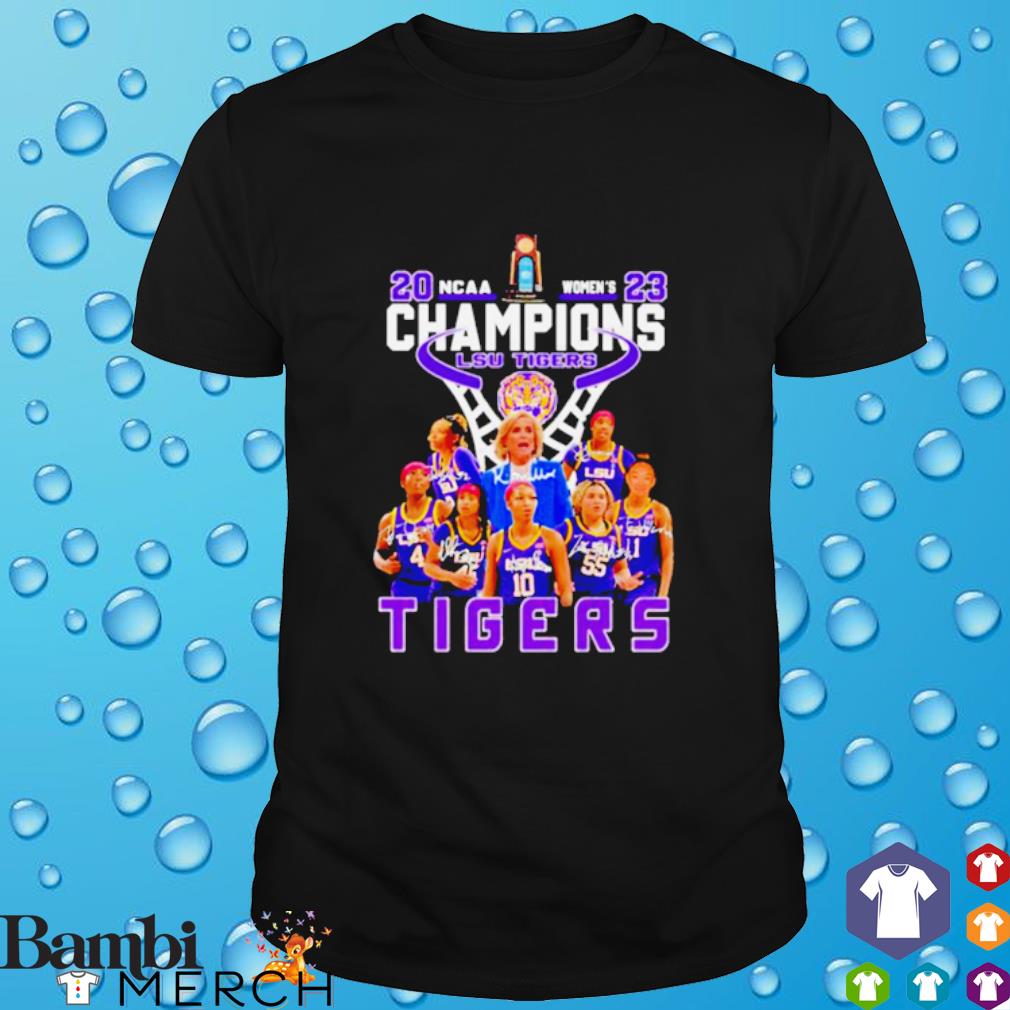 Top 2023 NCAA National Champions LSU Tigers team basketball signatures shirt