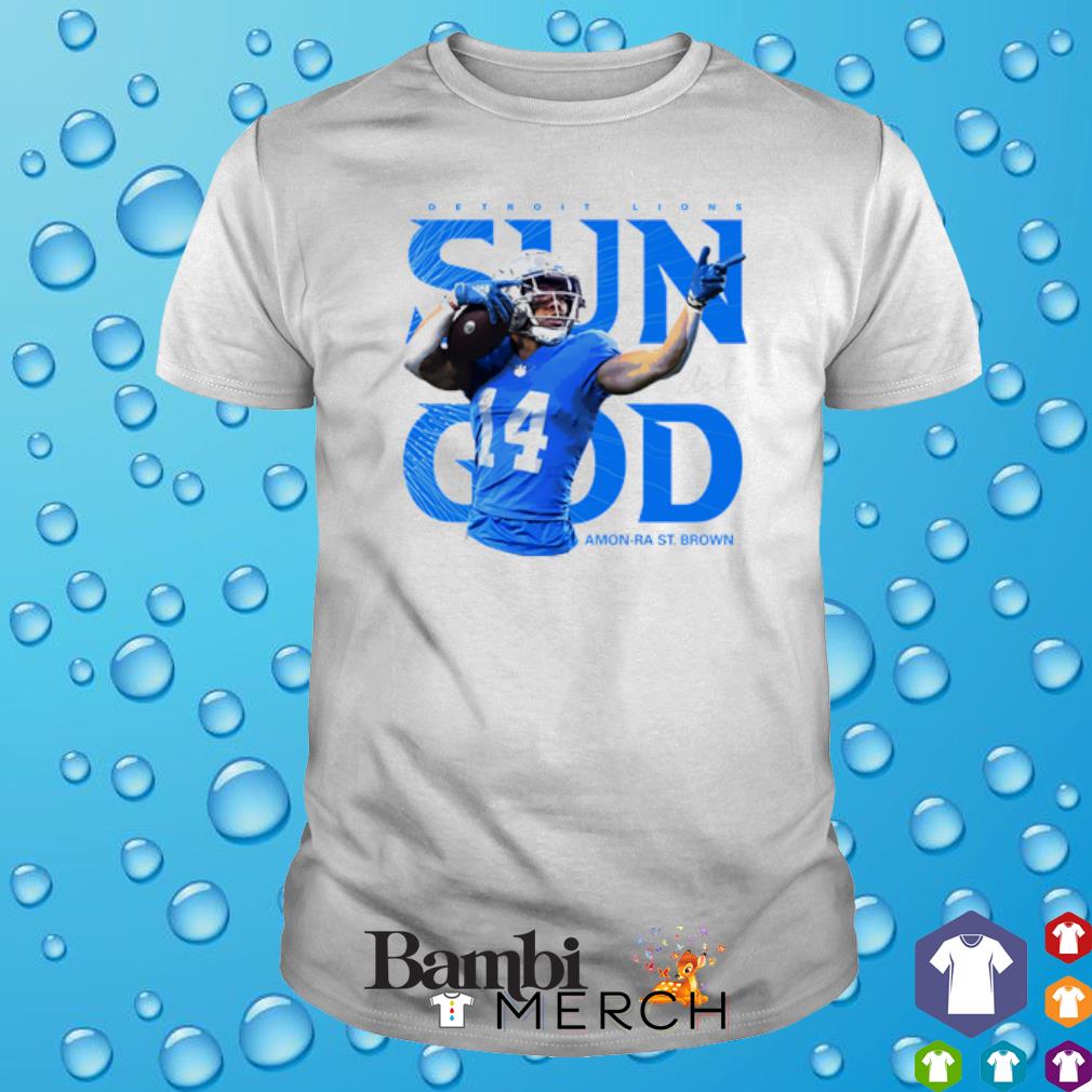 Official detroit Lions Amon Ra St Brown Sun God signature shirt, hoodie,  sweater and tank top